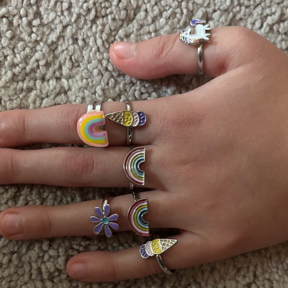 Colorful Kids' Adjustable Rings Set - Picture 4 of 4